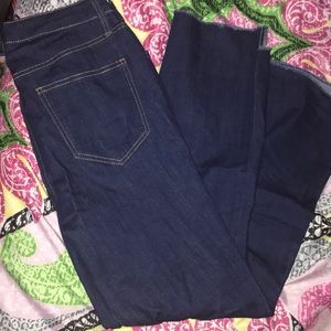 Flare leg jeans.